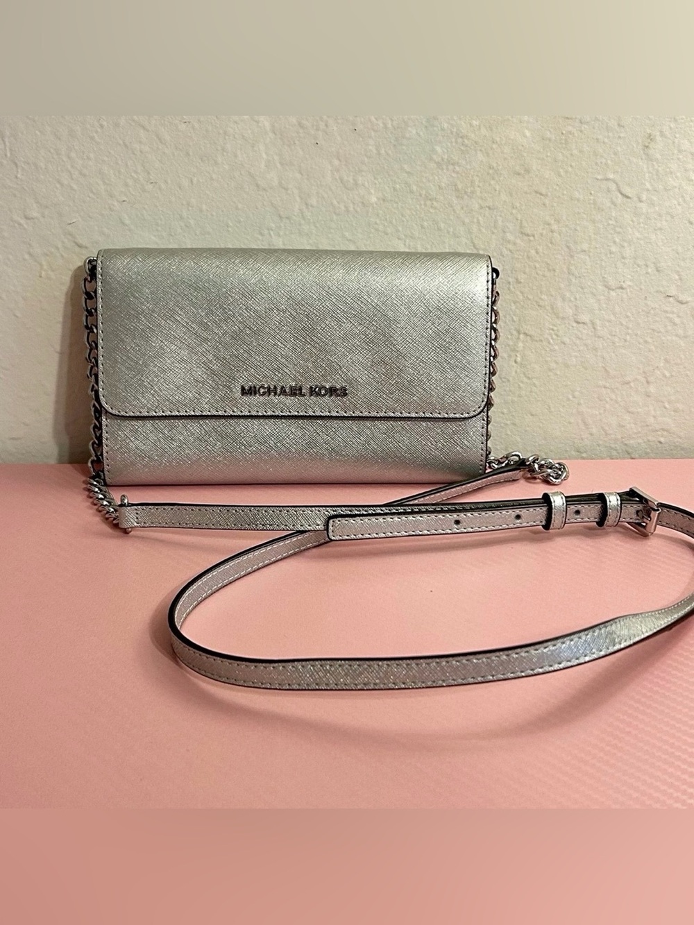 Michael Kors Silver Crossbody Bag